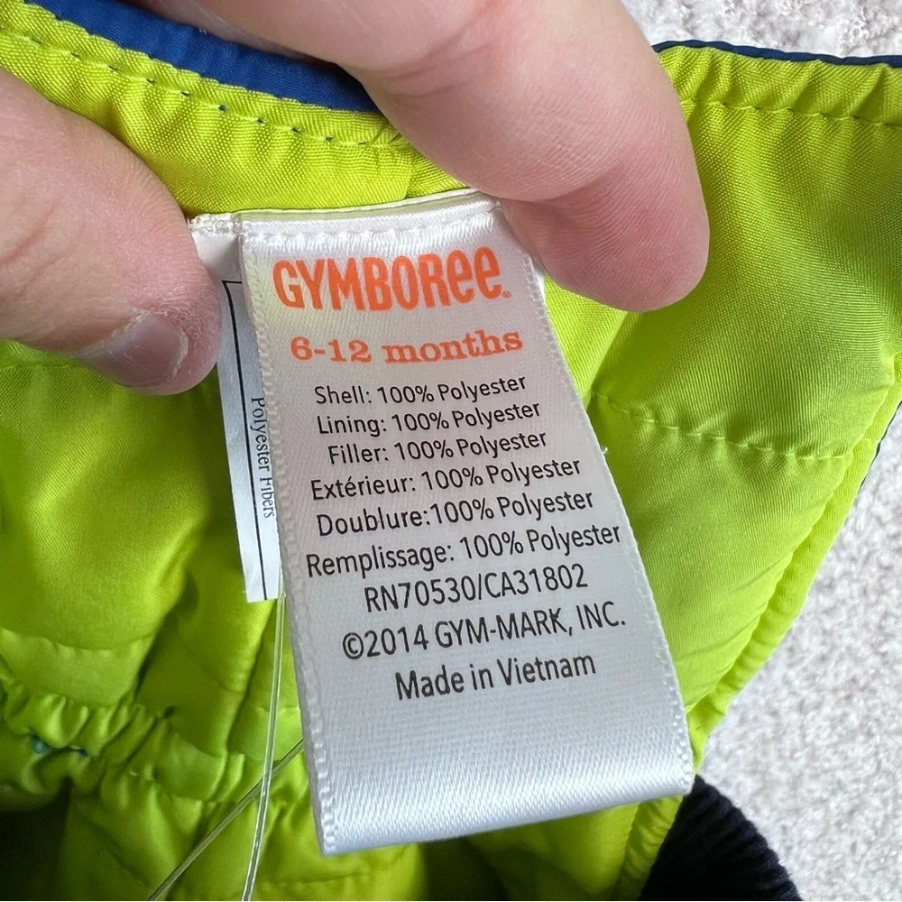 Gymboree NWT Infant‎ Snow Suit Ski Bib Blue Snowsuit Size 6-12 Months